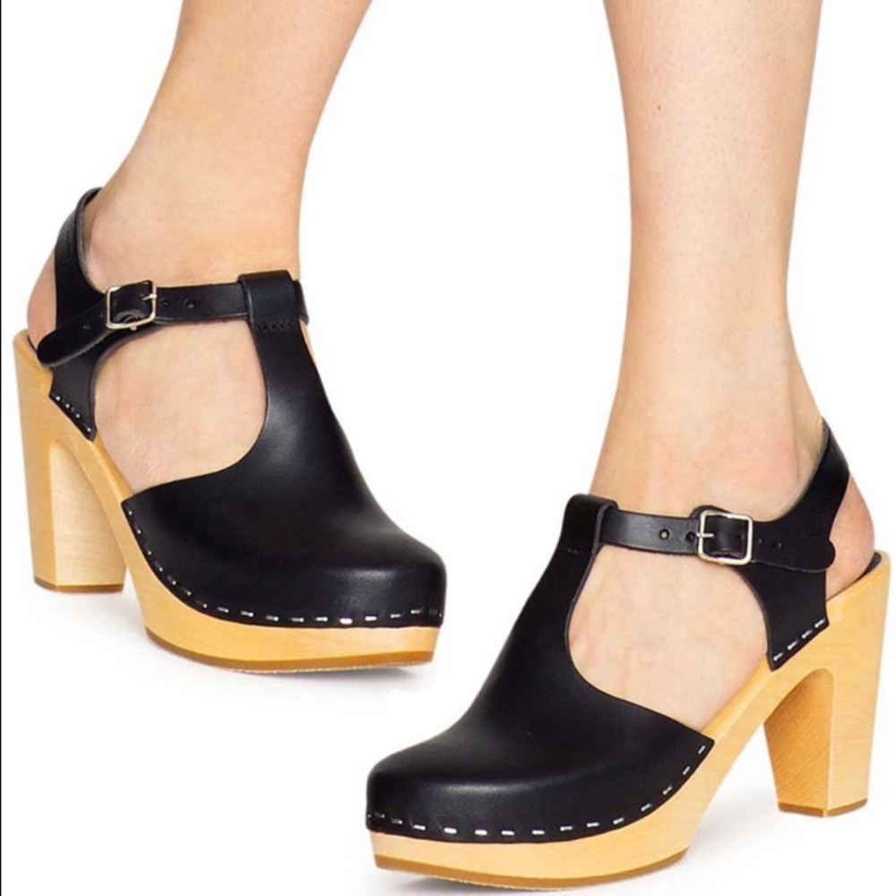 Swedish Hasbeens Mary Jane Clogs